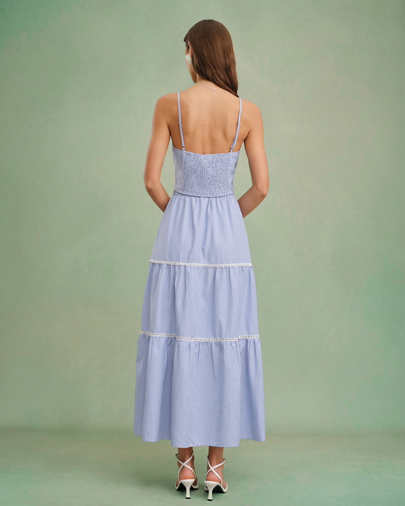 Blue Sweetheart Neck Cami Top