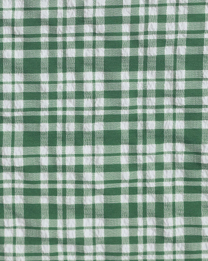 Green Plaid Drawstring Bikini Set