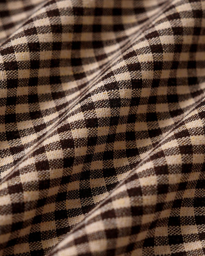 Brown Plaid Ruched Skirt