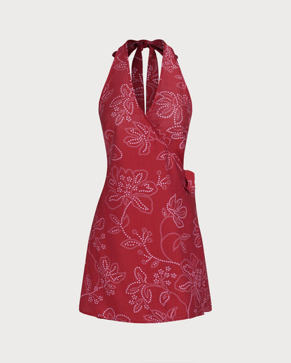 Red Halter Neck Beach Dress