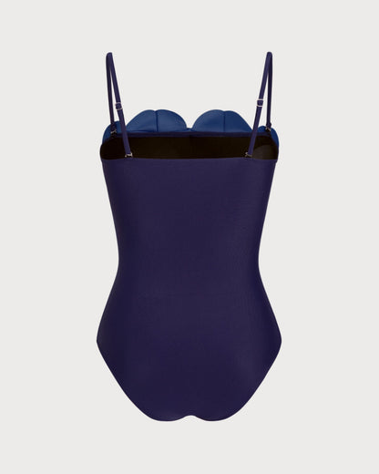 Blue Floral One Piece Swimwear