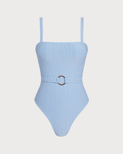Blue O-Ring Bandeau One Piece Swimwear