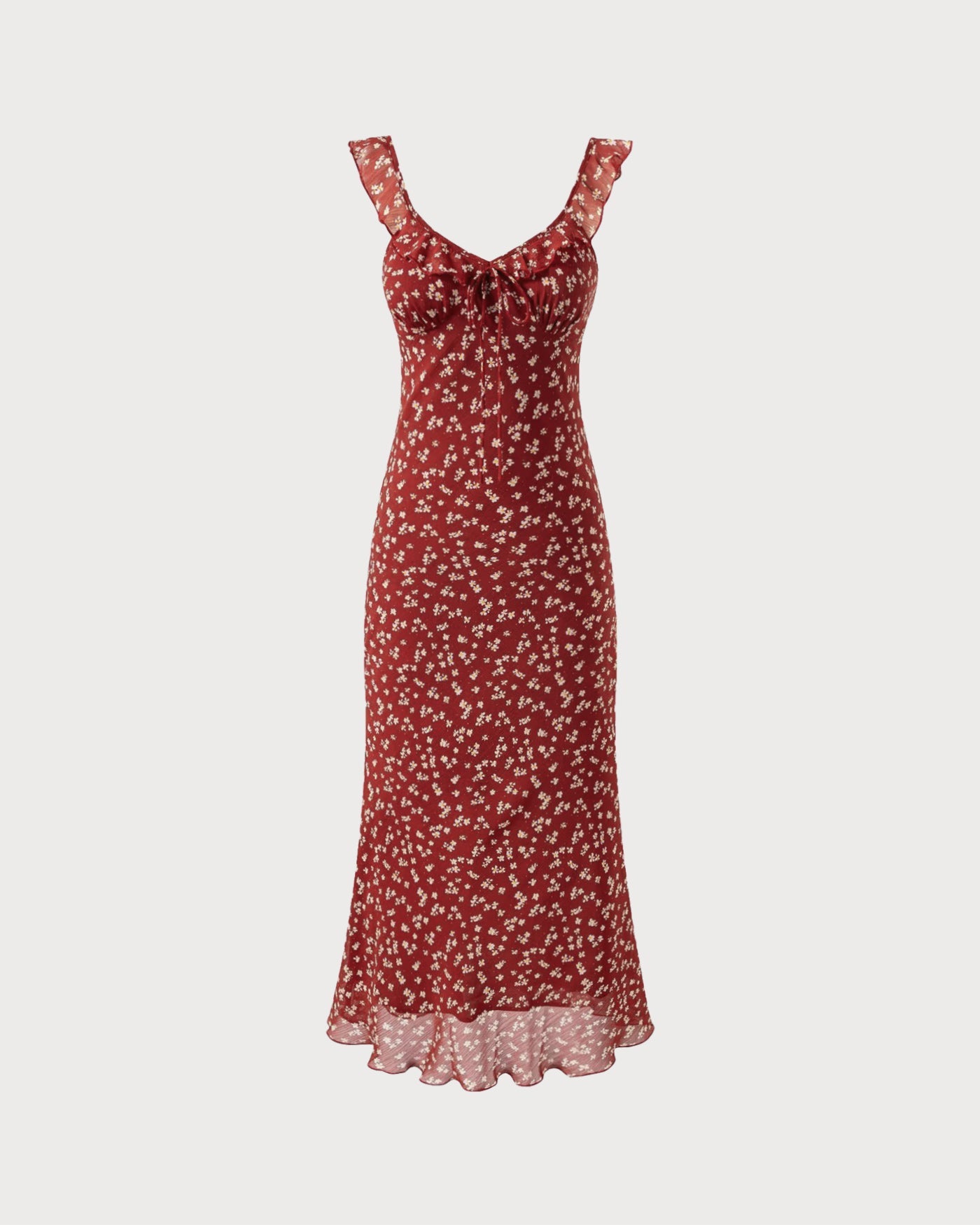 Red Floral Slip Maxi Dress