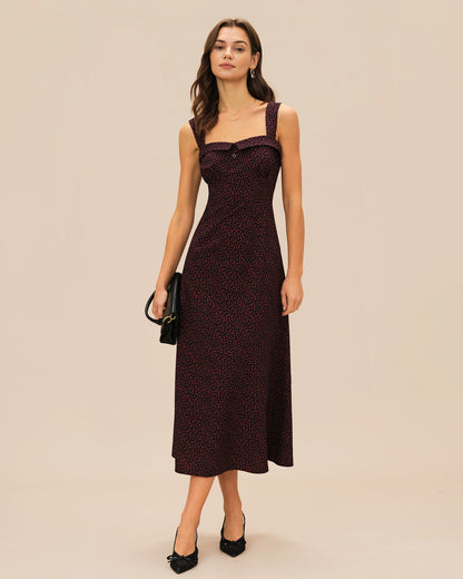 Wine Red Slip Midi Dress