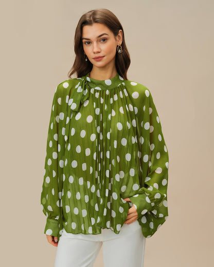 Green Lantern Sleeve Polka Dot Shirt